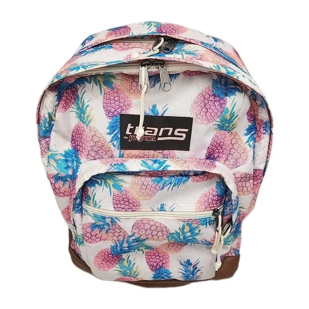 Jansport Trans Backpack Bag Tote Pink Pineapple School 18